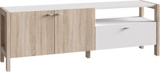 Home Heavenly Mueble tv n&oacute;rdico 170 cm 2 puertas + caj&oacute;n blanco roble