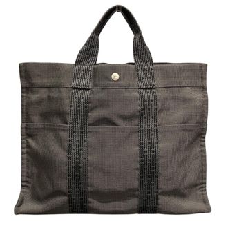 Herm&egrave;s Gray Canvas Tote Bag (Pre-Owned)