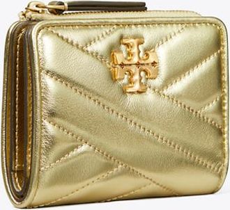 Tory Burch Womens Kira Chevron Metallic Bi-Fold Wallet, One Size