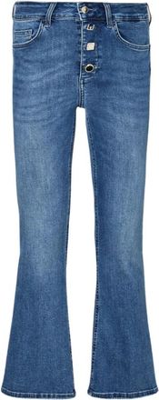 Liu Jo Princess Jewel Button Cropped Jeans - Dames - Cropped Jeans - Blauw - W32 - Jeans