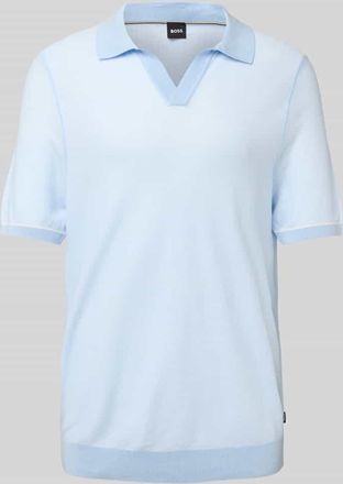 HUGO BOSS Poloshirt mit V-Ausschnitt Modell Januluca in Hellblau, Gr&ouml;&szlig;e S