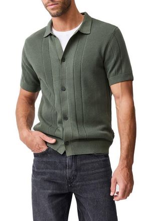 Rodd & Gunn Cobb River Short Sleeve Knit Button-Up Shirt in Forest at Nordstrom, Size X-Small