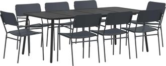 vidaXL Conjunto De Comedor 9 Uds. Antracita Acero Vidaxl