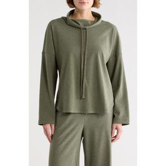 Max Studio Funnel Neck Pullover in Heather Sage at Nordstrom Rack, Size X-Large