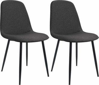 Clp Juego De 2 Sillas De Comedor Maryam Gris Oscuro Tela