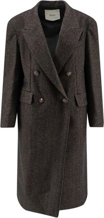 Hev&ograve; Cappotto in misto lana Martina Franca - - Coats - Donna - Marrone - M
