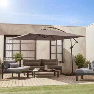 Sweeek Offset Square Parasol 3x3m in Brown