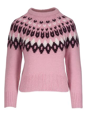 Veronica Beard Anne fairisle-pattern sweater - Pink