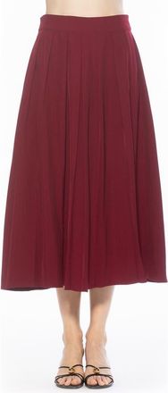Alexia Admor Oren Pleated Midi Skirt in Burgundy at Nordstrom Rack, Size 12