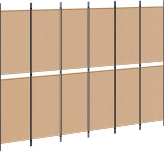 vidaXL Divisor De Habitaci&oacute;n De 6 Paneles Beige 300 X 220 Cm Tela Vidaxl