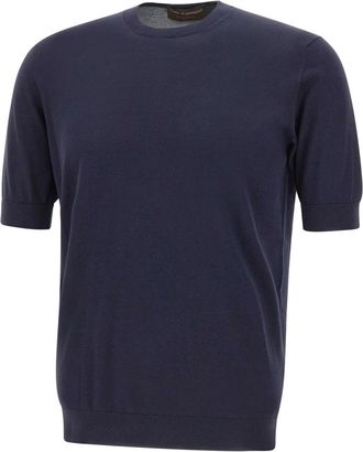 FILIPPO DE LAURENTIIS Tops, Heren, Blauw, 2Xl, Katoen, Trui met korte mouwen