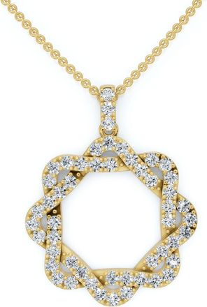 Pompeii3 1Ct Intertwined Circle Diamond Pendant Womens Gold Necklace Lab Grown