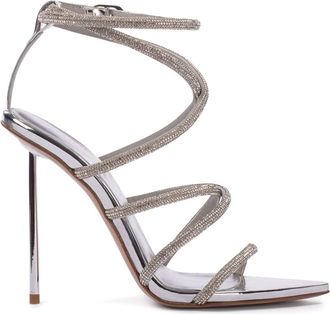 Le Silla Bella rhinestone sandals - women - Crystal/Nappa Leather/Leather/Silicone - 35.5 - Silver