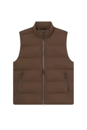 Les Deux Mens Noor Ripstop Vest In Slate Brown