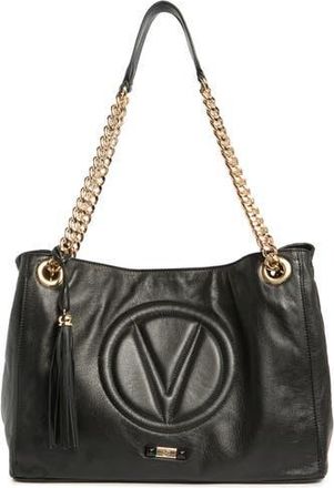 Mario Valentino Verra Signature Leather Tote Bag in Black at Nordstrom Rack