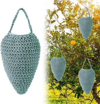 OEM Juego De 2 Nidos De Avispas Artificiales De Ganchillo Para Colgar En Exteriores - Nido De Avispas Artificial De Ganchillo - 32x20cm - Verde