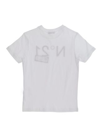 N&deg;21 Logo-Print Crew Neck T-Shirt - White