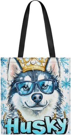 Generic Siberian Husky Tote Bag for Women Men Shoulder Bags Purses Pouch Handbags