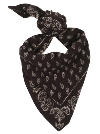 Guest In Residence Triangular Cashmere Scarf with Intricate Paisley Design