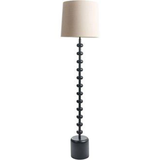 Beliani Beliani - Floor Lamp Metal Stand Beaded with Fabric Shade Classic Style Black Krios