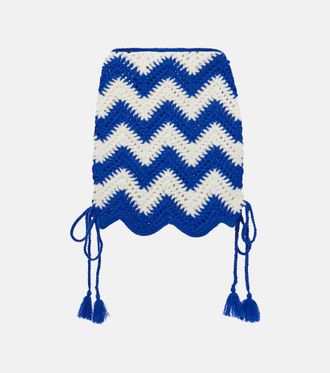 Farm Rio River Nature crochet miniskirt