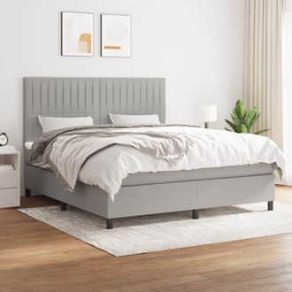 vidaXL Vidaxl - Cama Box Spring Con Colch&oacute;n Tela Gris Claro 180x200 Cm