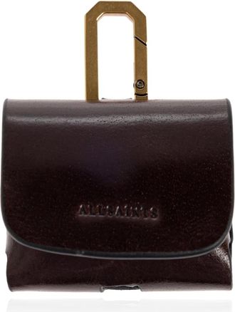 AllSaints Phone Accessories, female, Brown, Size: ONE SIZE Airpod Leather Hex Case
