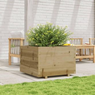 Berkfield Home Decorative Garden Planter 70x70x49.5 cm Impregnated Wood Pine in Brown