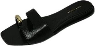 Tory Burch Pierced Slide - Dames - Sandalen - Zwart - 36 EU - Leer - Schoenen