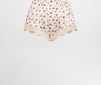 Dolce & Gabbana Small Rose-print Lace And Satin Briefs - Woman Underwear Multicolor 3