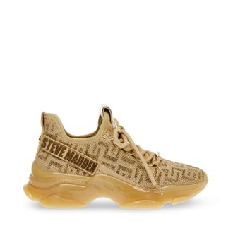 Steve Madden Womens Maxout Traine in Gold - Size UK 4