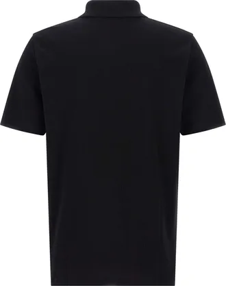 Balmain Logo-Embroidered Piqu&eacute; Cotton Polo Shirt - Black