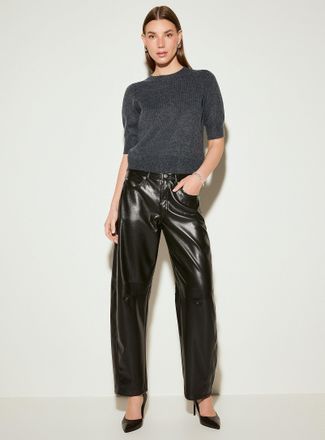 Icone Womens Short puff-sleeve sweater