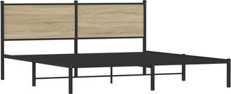 vidaXL Metal Bed Frame without Mattress Sonoma Oak 183x213 cm Vidaxl