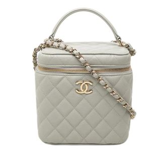 Chanel Pre-owned Vanity Bag - Dames - Pre-owned - Grijs - Maat: ONE Size Leer