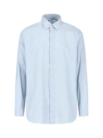 Lardini Light Blue Long-Sleeved Cotton Viscose Shirt