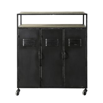 Maisons du monde Mueble bar con ruedas de metal y abeto
