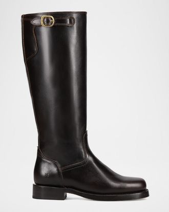 Frye Campus Leather Low Heel Tall Riding Boots