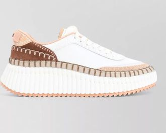 Chlo&eacute; nama sneakers contrasting panels stitch detailing