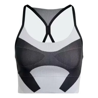 adidas (WMNS) adidas by Stella McCartney TrueStrength Yoga Knit Light-Support Bra Asia Sizing Black White HM3883