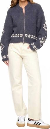 L*Space Cosmos Zip Sweater In Snowy Mile Fair Isle