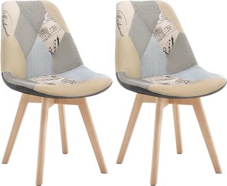 Woltu Woltu Coppia Sedie Cucina Sedia Imbottita Moderna Con Schienale Pu Gambe Legno Patchwork 1 (lino)