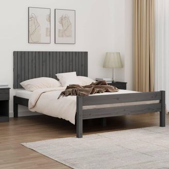 vidaXL Cabecero De Cama De Pared Madera Maciza Pino Gris 140x3x60 Cm Vidaxl