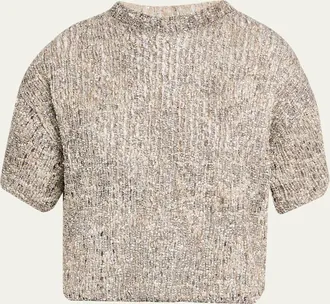 Brunello Cucinelli Couture Metallic Mohair Top