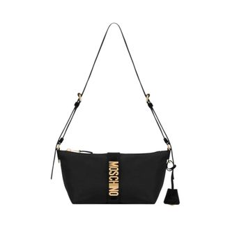 Moschino Nylon Hobo Bag - female - Moschino - Shoulder Bags - Black - ONE SIZE - Bags