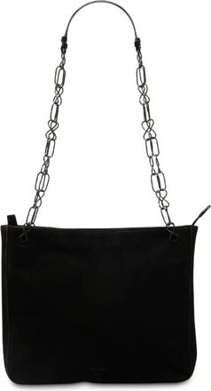 Prada 2000-2025 su&egrave;de schoudertas met ketting - Zwart