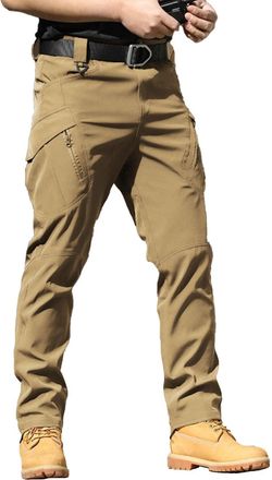 Generic Mens Work Trousers Stretch Fit: Cargo Trousers for Men UK Black Work Pants Stretch Slim Fit Heavy Duty Safety Combat Cargo Pants with Knee Pad Pockets