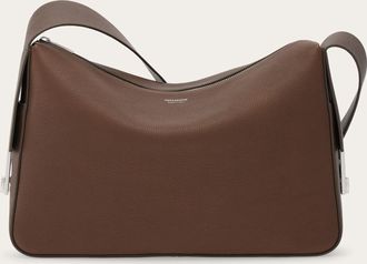 Ferragamo Uomo Borsa messenger con fibbie Gancini (M) Marrone