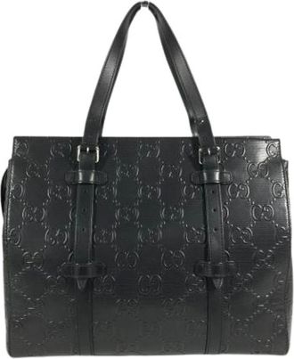 Gucci Pre-owned Handbags, female, Black, Size: ONE SIZE Pre-owned Vintage Shoulder Tote