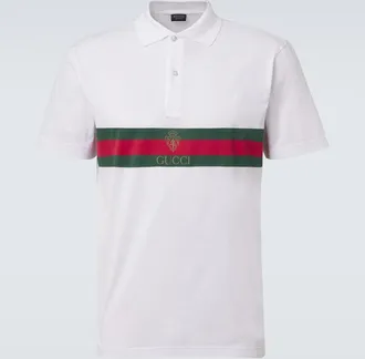 Gucci Polo de jersey de algod&oacute;n con Web